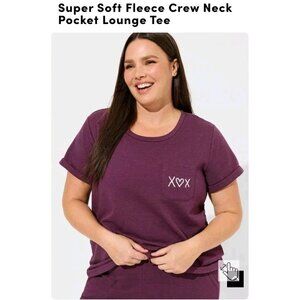 Torrid Womens Super Soft Fleece Crew Neck‎ Lounge Sleep Tee Size 4 Plus Size